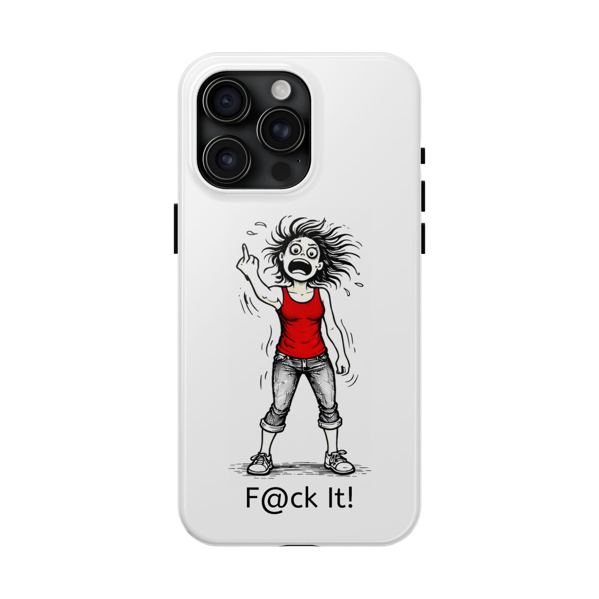 Phone Case — "F@ck It!" Menopausal Angst Cartoon Protective Cover