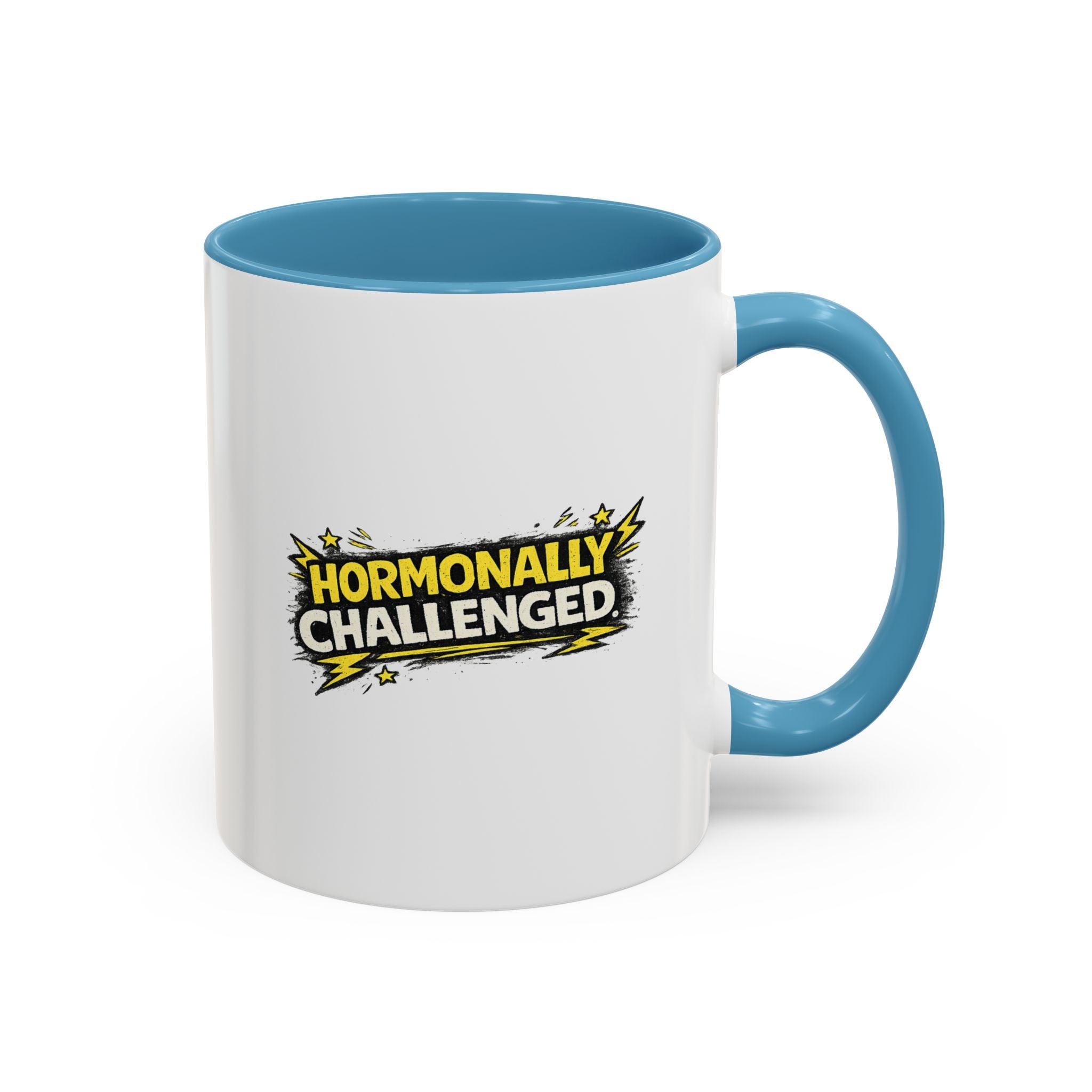 "Hormonally challenged" Coffee Mug  Accent Ceramic Mug (11oz)