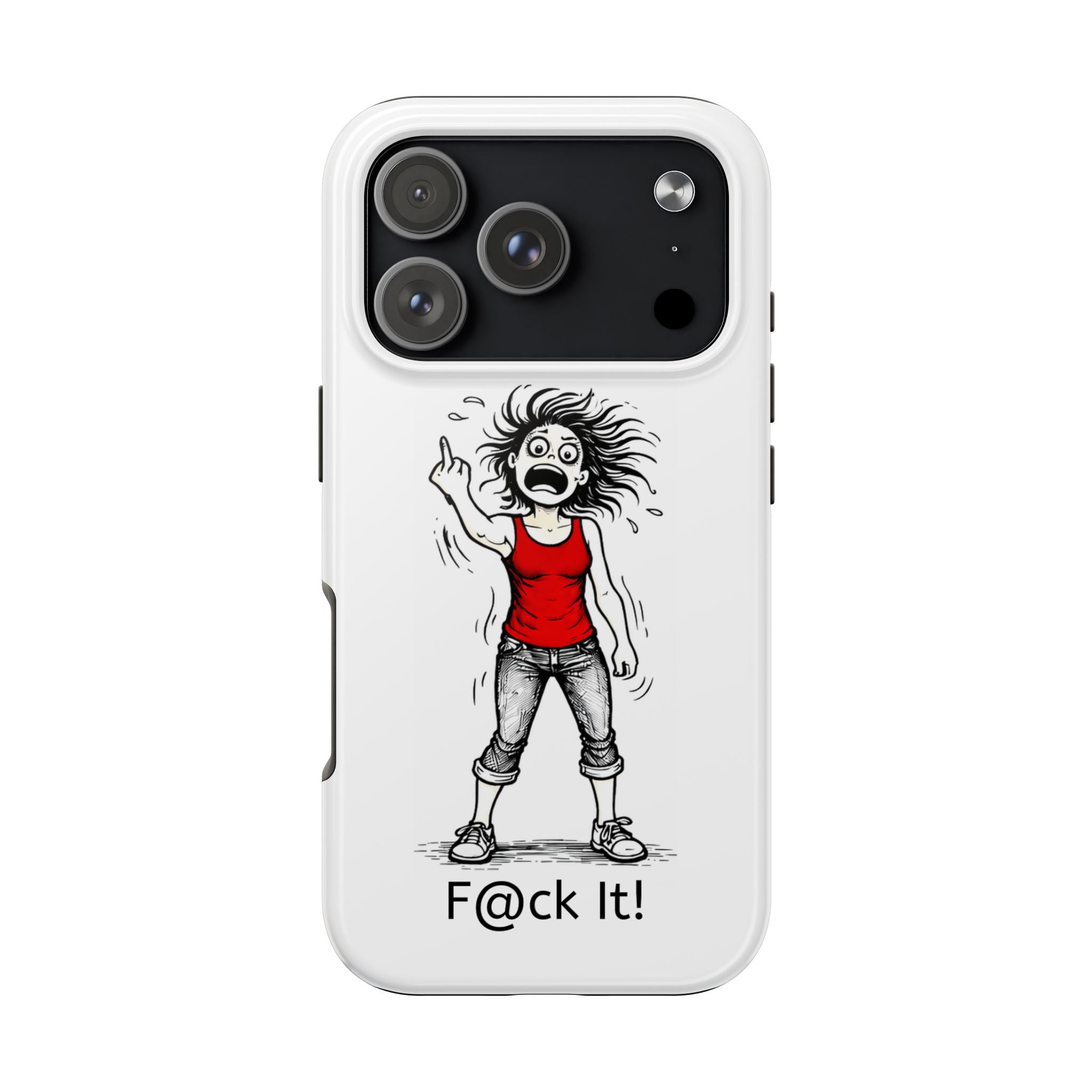 Phone Case — "F@ck It!" Menopausal Angst Cartoon Protective Cover