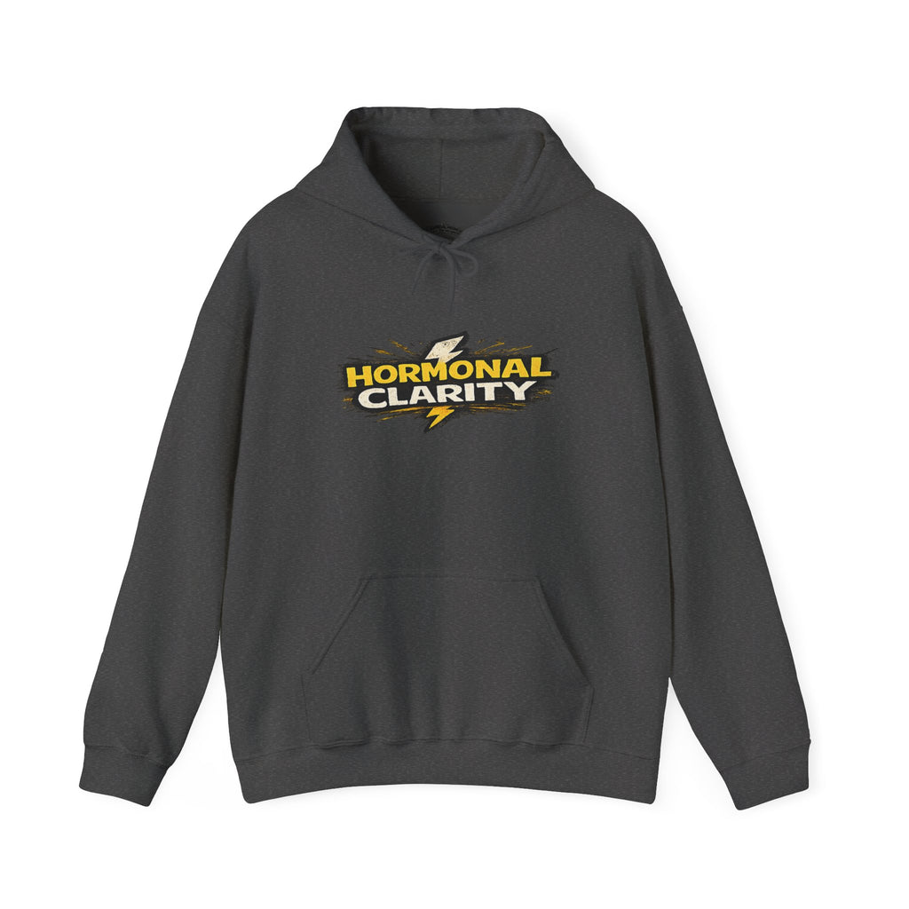 Hormonal Clarity Hoodie — Bold Lightning Graphic Women's Health Awareness Sweatshirt