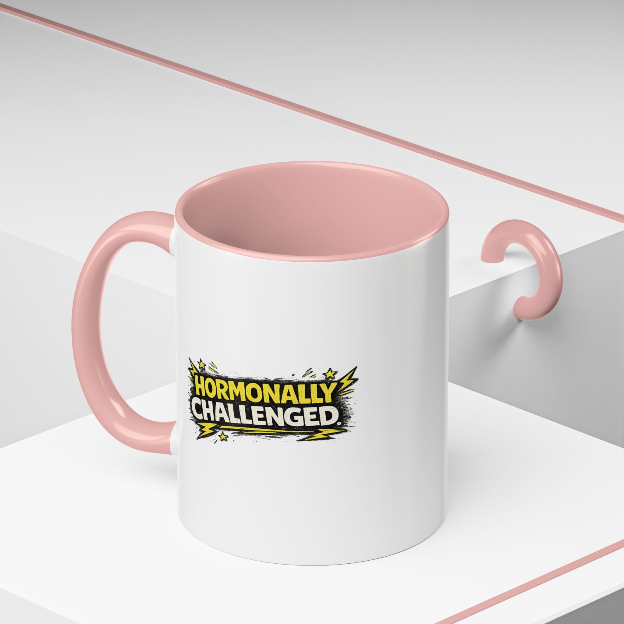 "Hormonally challenged" Coffee Mug  Accent Ceramic Mug (11oz)