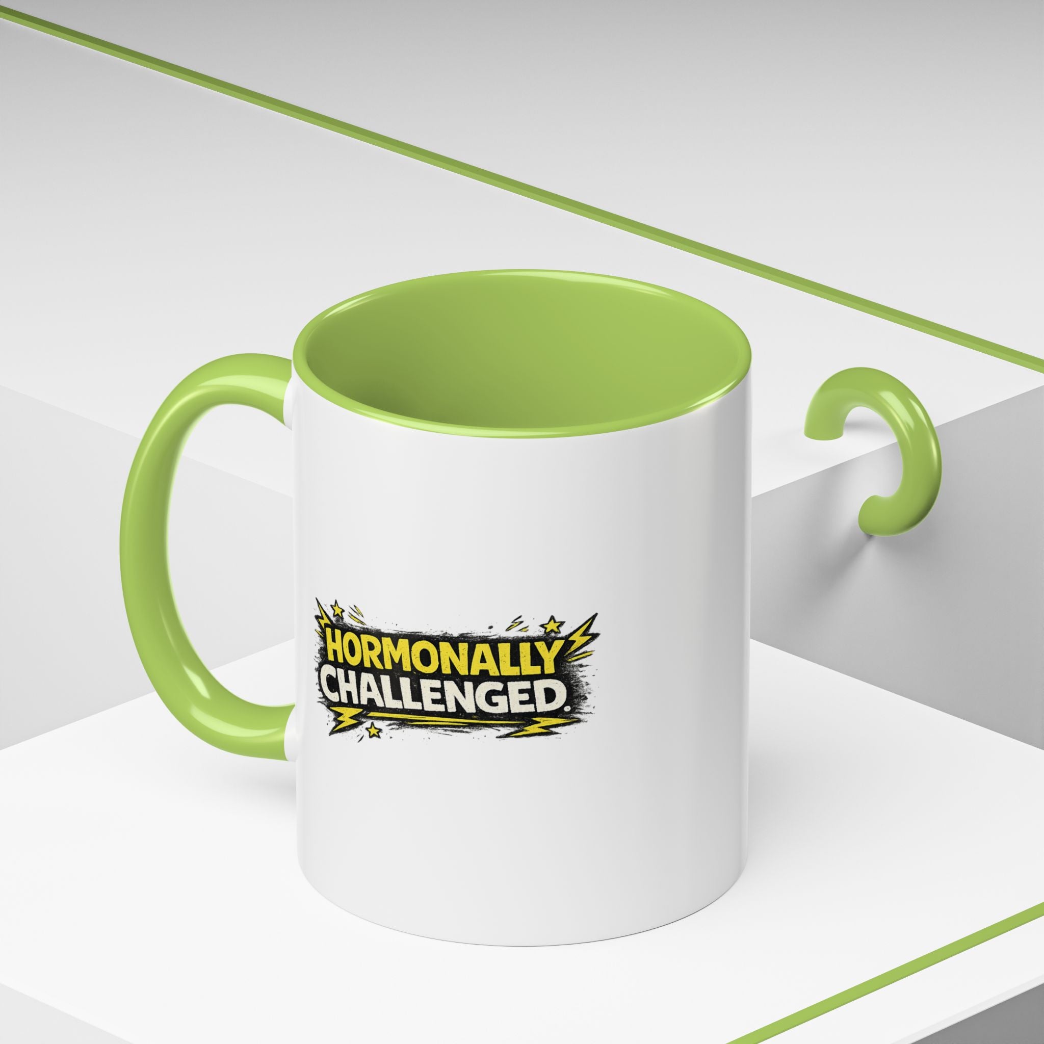 "Hormonally challenged" Coffee Mug  Accent Ceramic Mug (11oz)