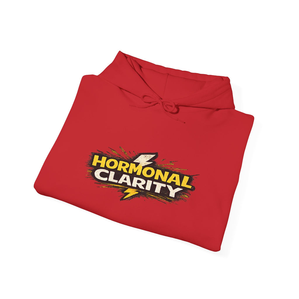 Hormonal Clarity Hoodie — Bold Lightning Graphic Women's Health Awareness Sweatshirt