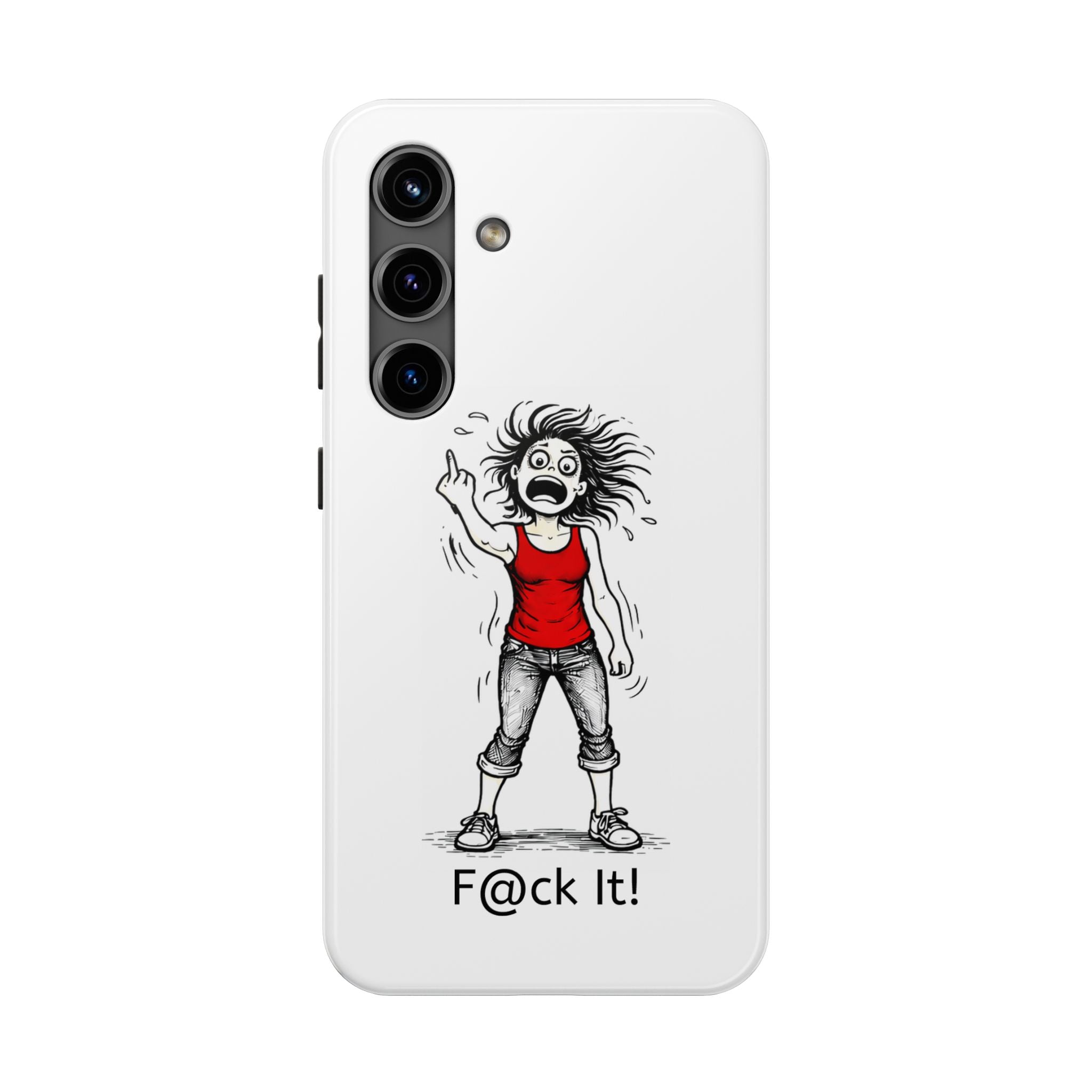 Phone Case — "F@ck It!" Menopausal Angst Cartoon Protective Cover
