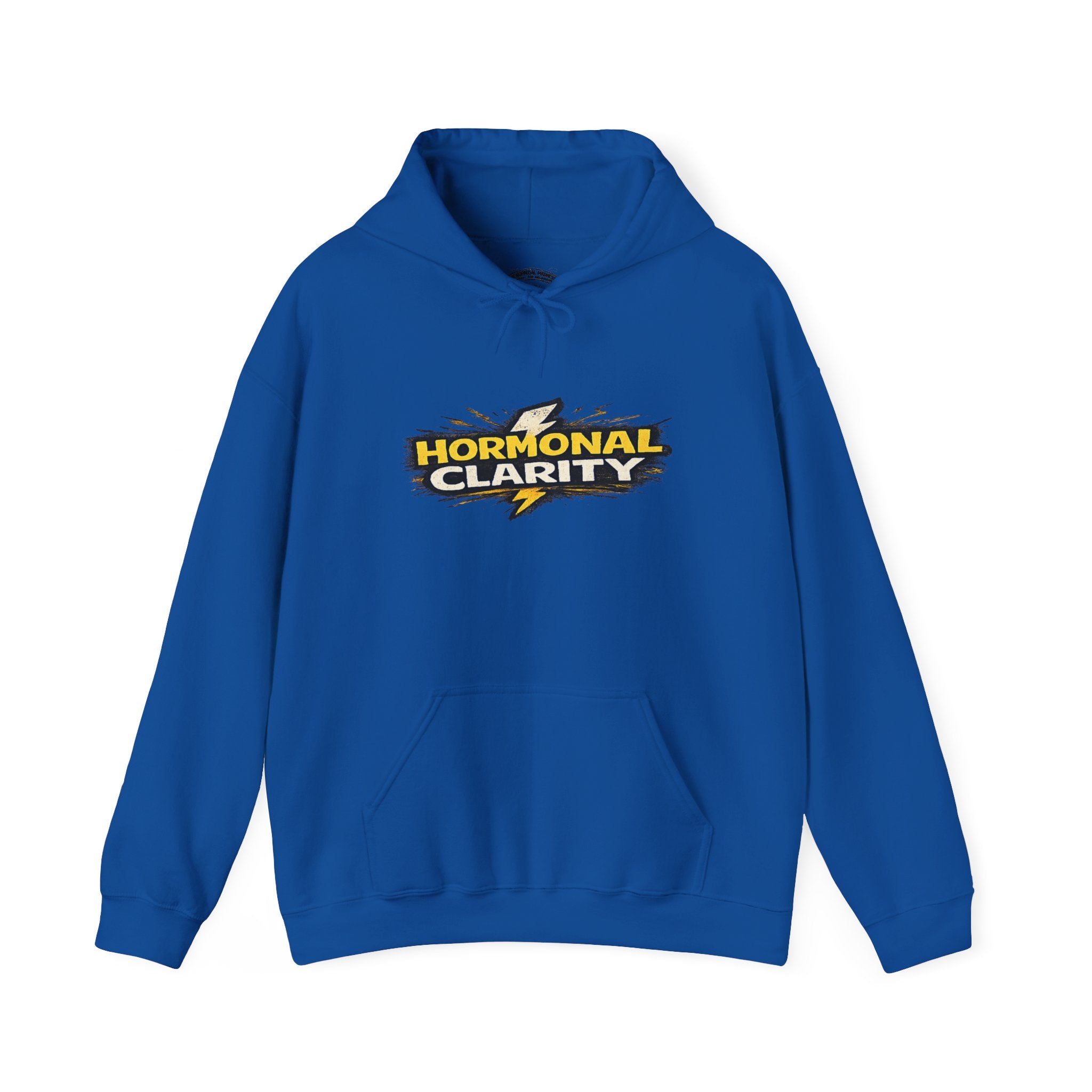 Hormonal Clarity Hoodie — Bold Lightning Graphic Women's Health Awareness Sweatshirt