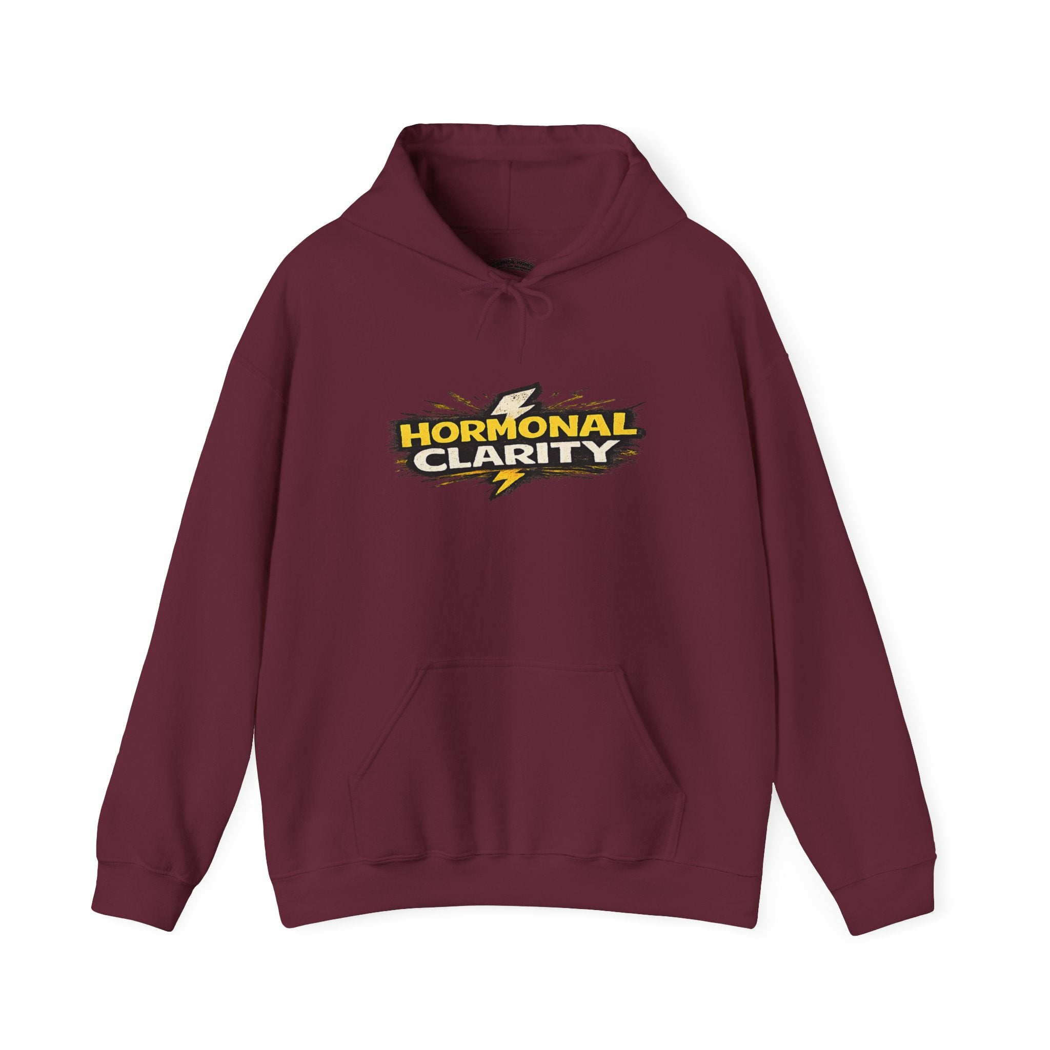 Hormonal Clarity Hoodie — Bold Lightning Graphic Women's Health Awareness Sweatshirt