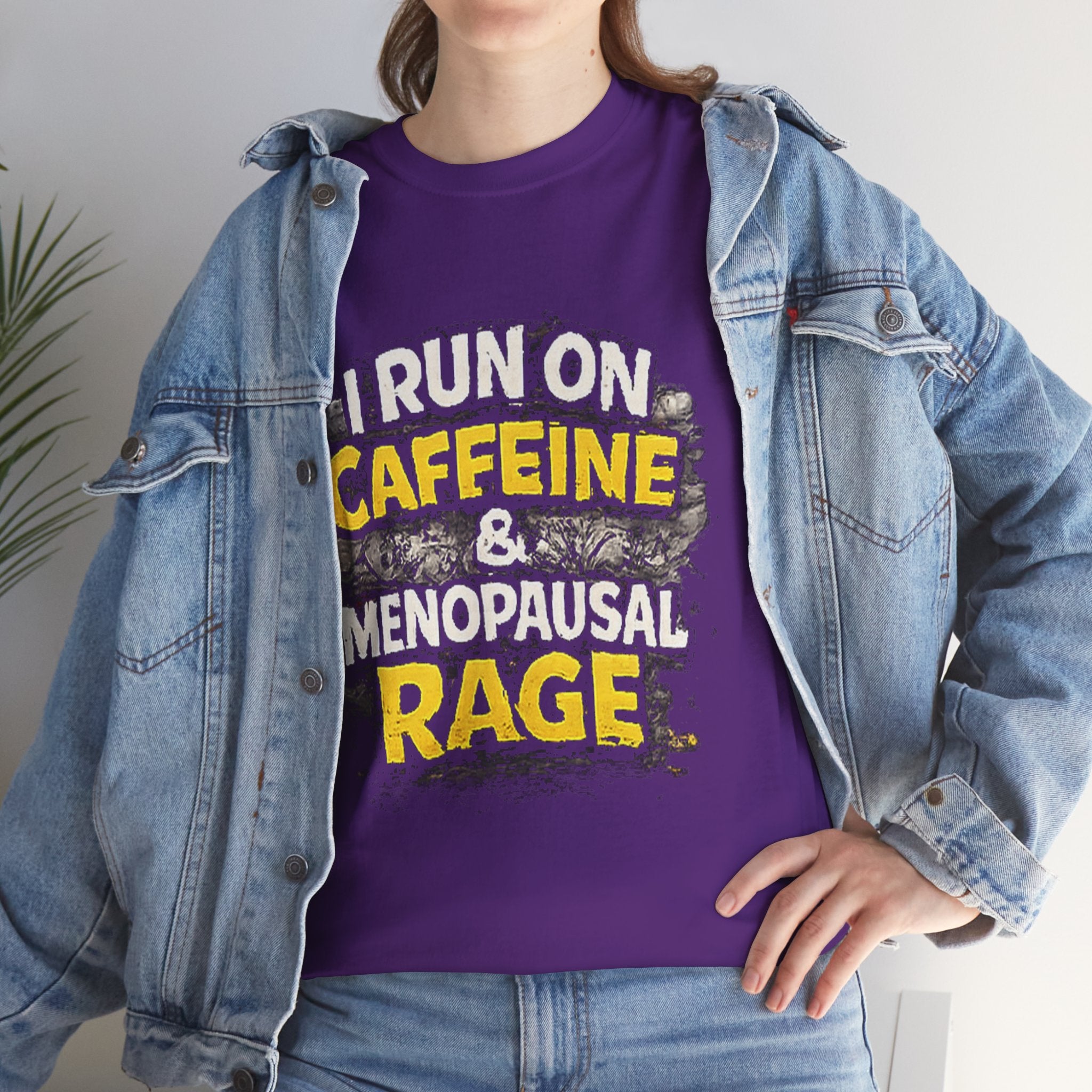 Menopause Tee — “I Run on Caffeine & Menopausal Rage” Funny Graphic T-Shirt