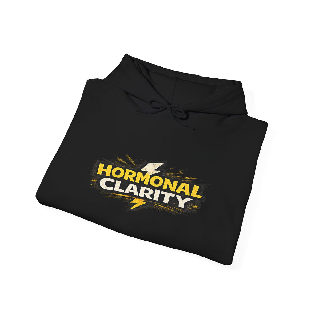 Hormonal Clarity Hoodie — Bold Lightning Graphic Women's Health Awareness Sweatshirt