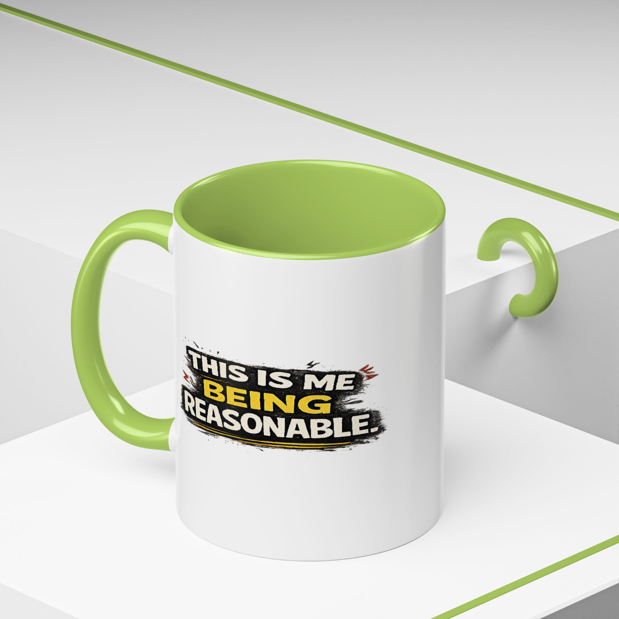 "This is me being reasonable" Coffee Mug  Accent Ceramic Mug (11oz)