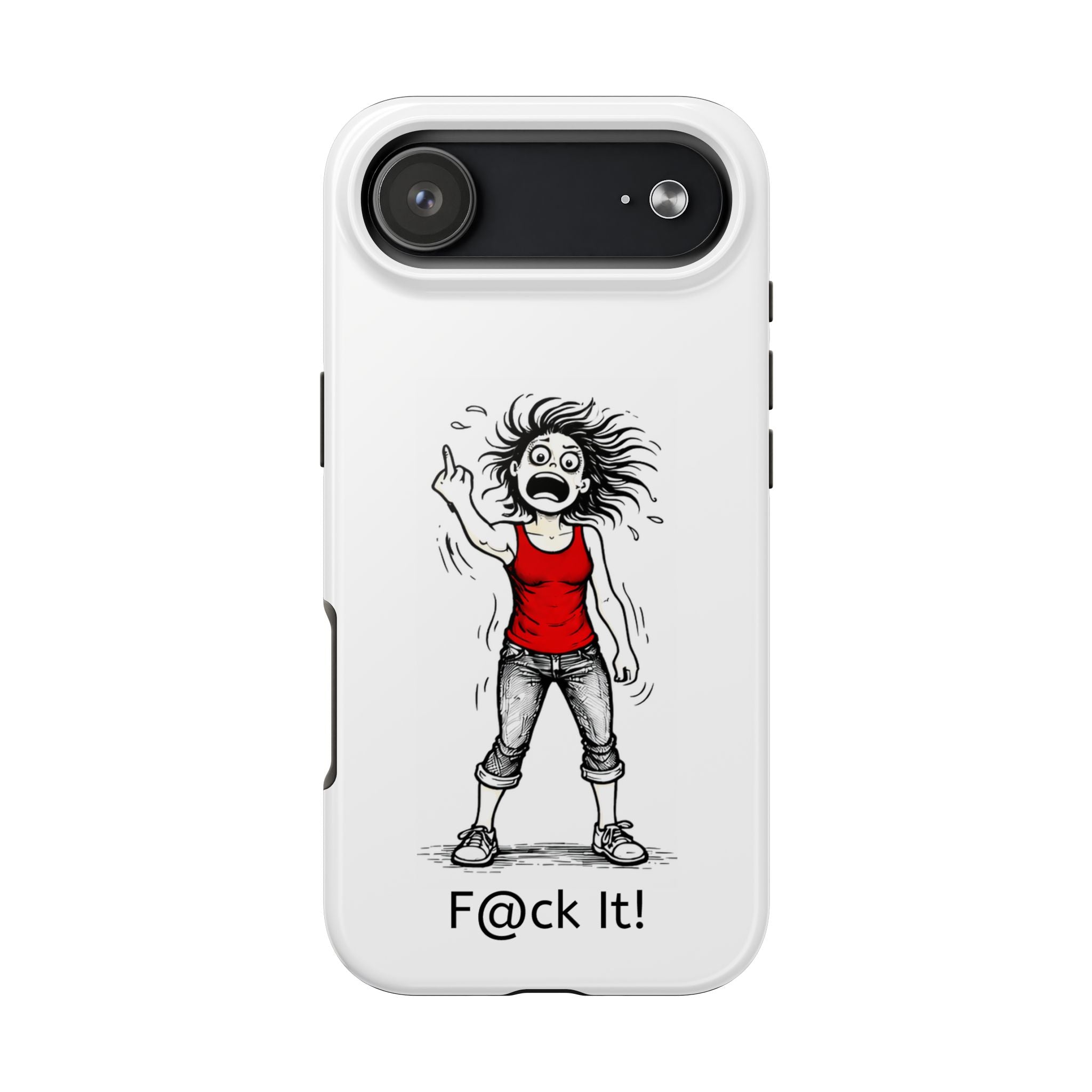 Phone Case — "F@ck It!" Menopausal Angst Cartoon Protective Cover