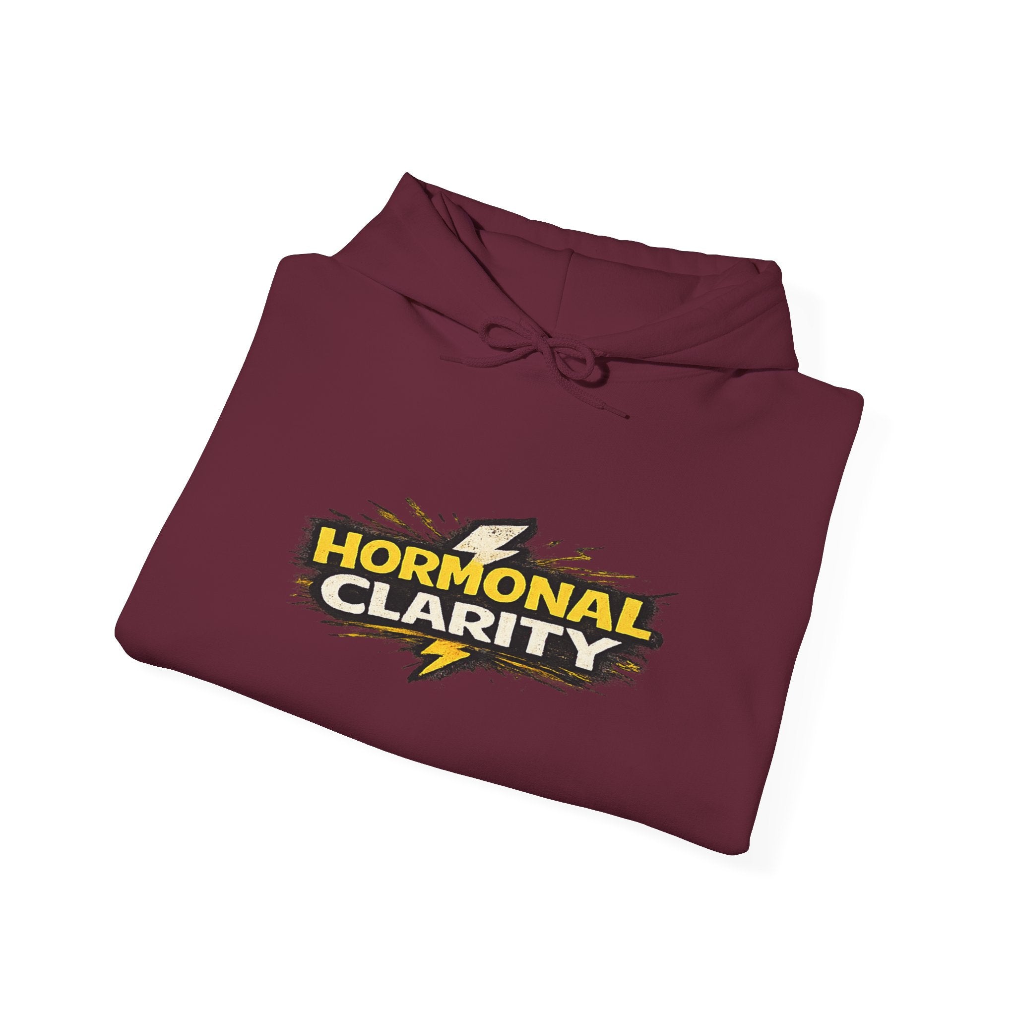 Hormonal Clarity Hoodie — Bold Lightning Graphic Women's Health Awareness Sweatshirt