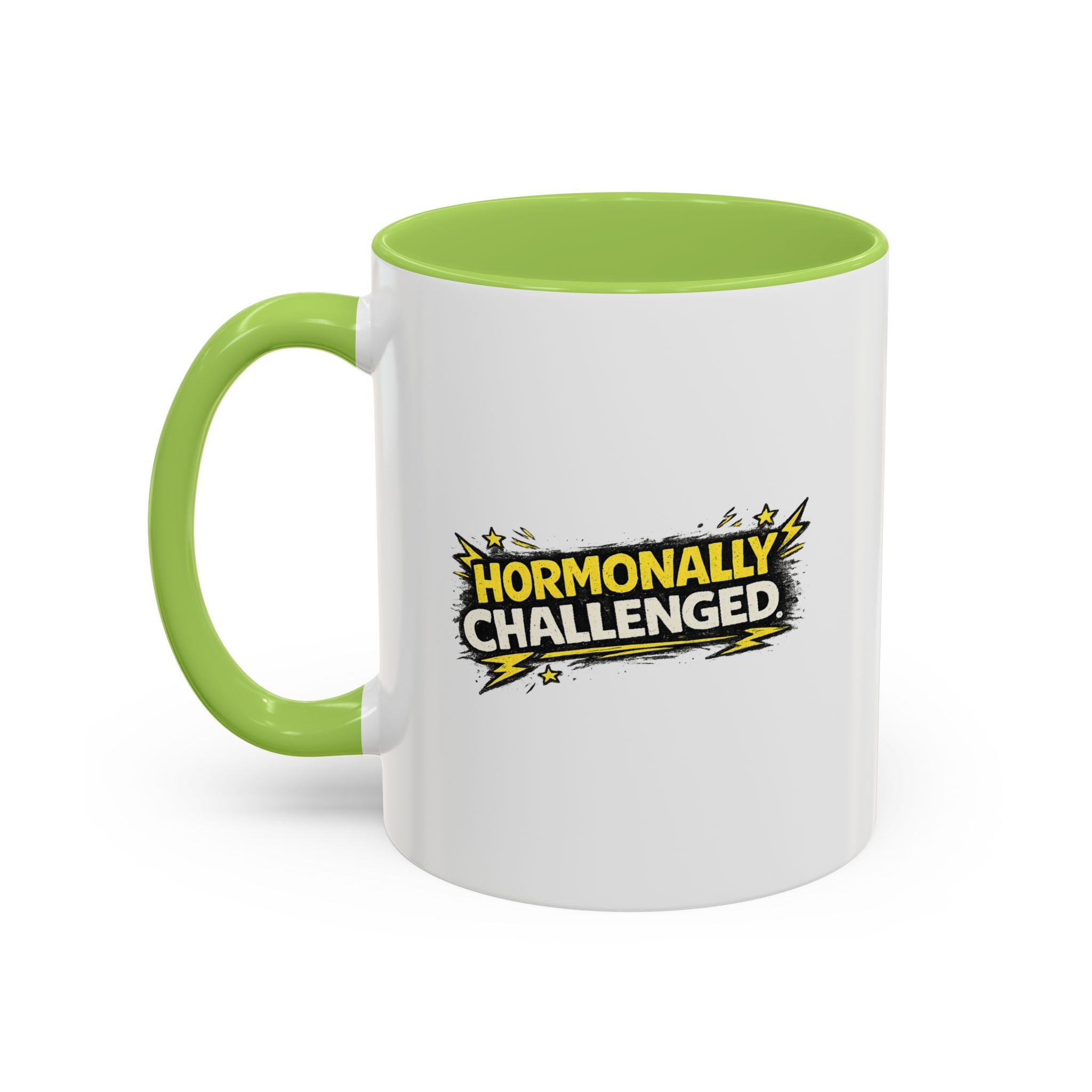 "Hormonally challenged" Coffee Mug  Accent Ceramic Mug (11oz)