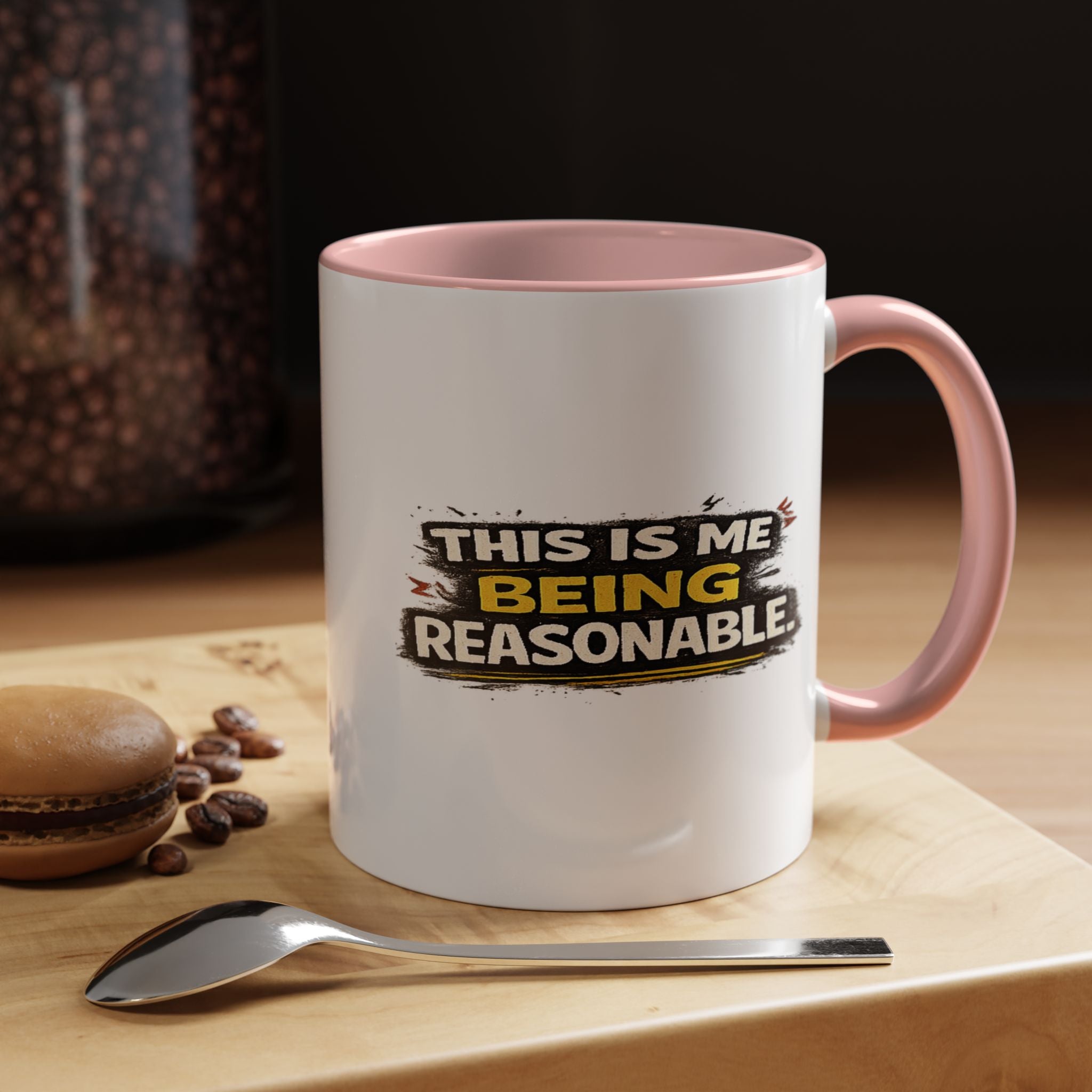 "This is me being reasonable" Coffee Mug  Accent Ceramic Mug (11oz)