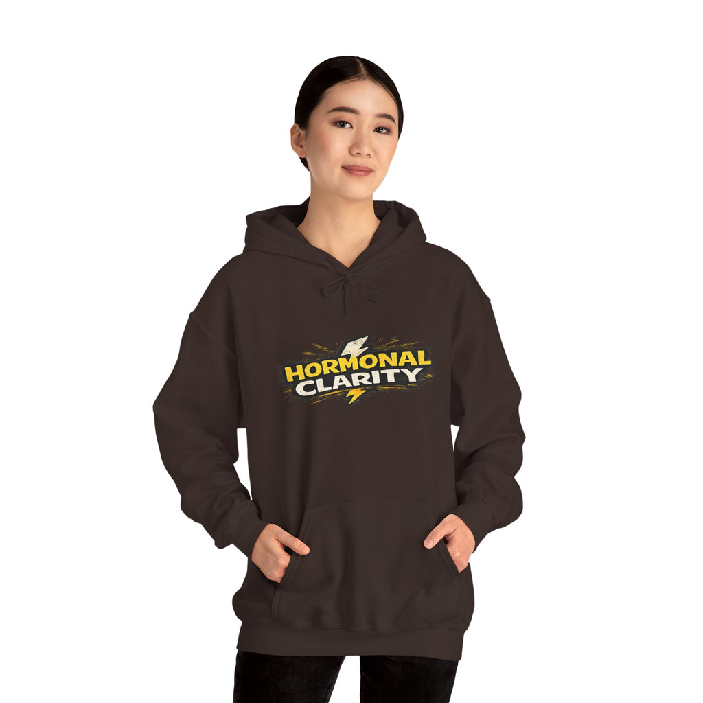 Hormonal Clarity Hoodie — Bold Lightning Graphic Women's Health Awareness Sweatshirt