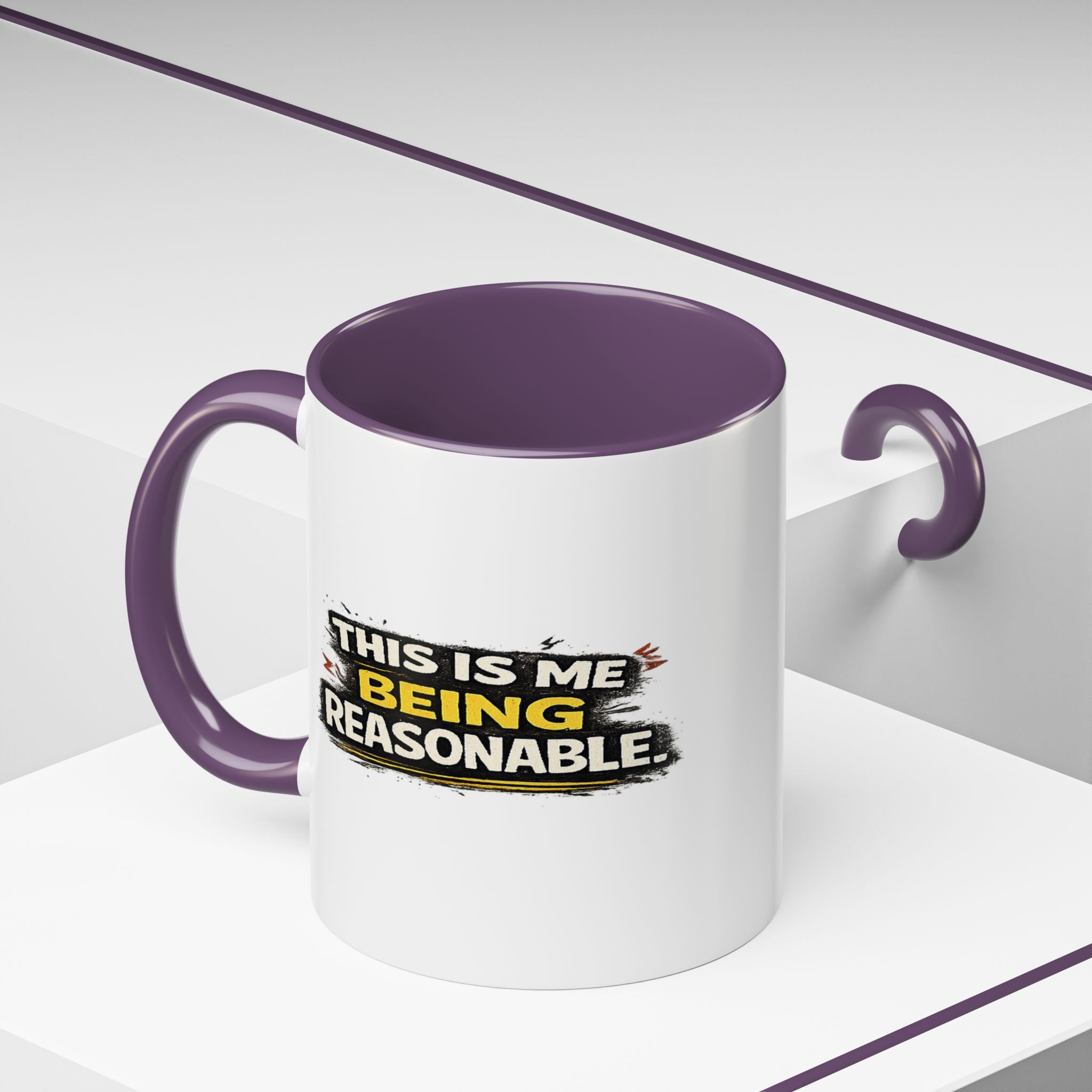 "This is me being reasonable" Coffee Mug  Accent Ceramic Mug (11oz)