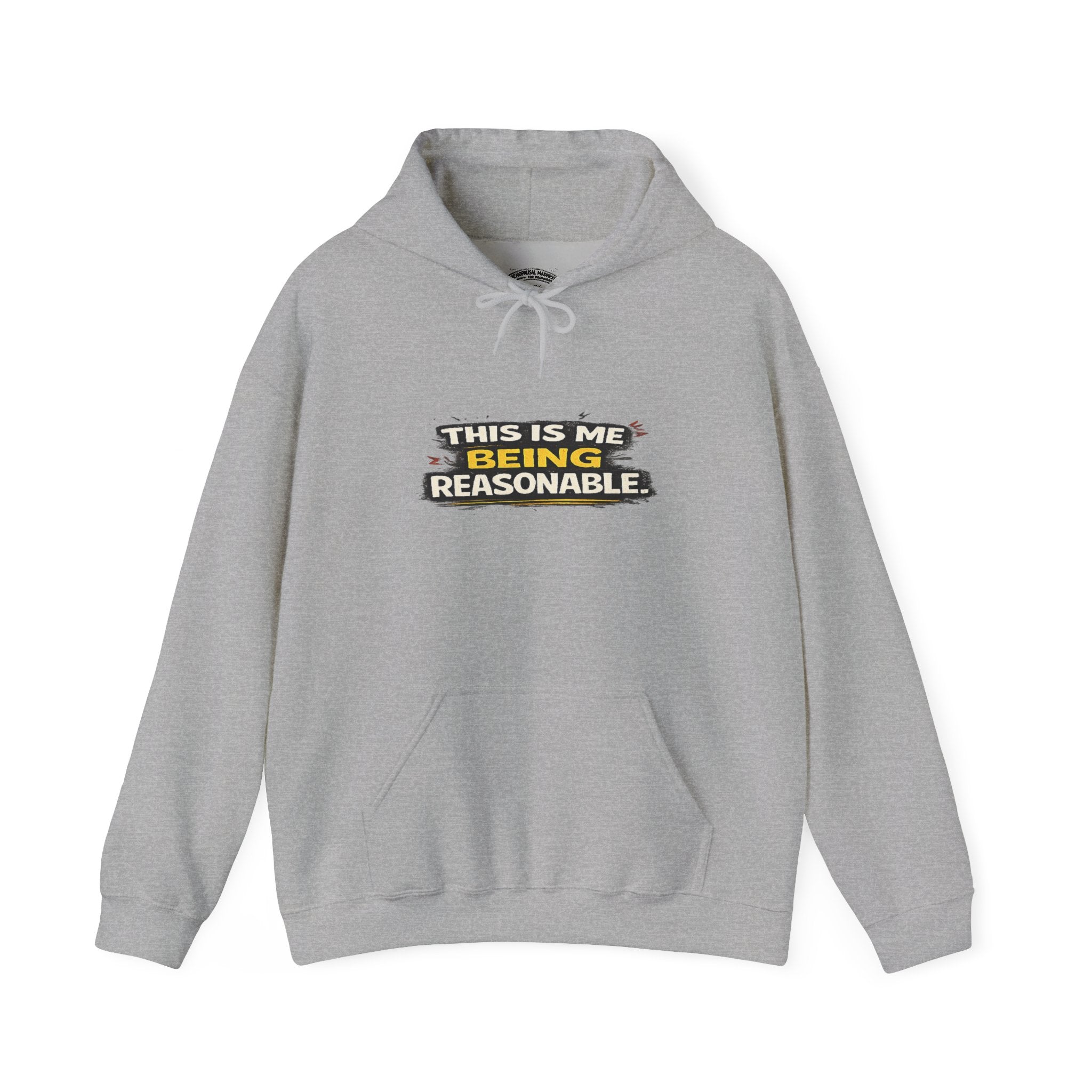 Hoodie — "This Is Me Being Reasonable" Graphic Pullover