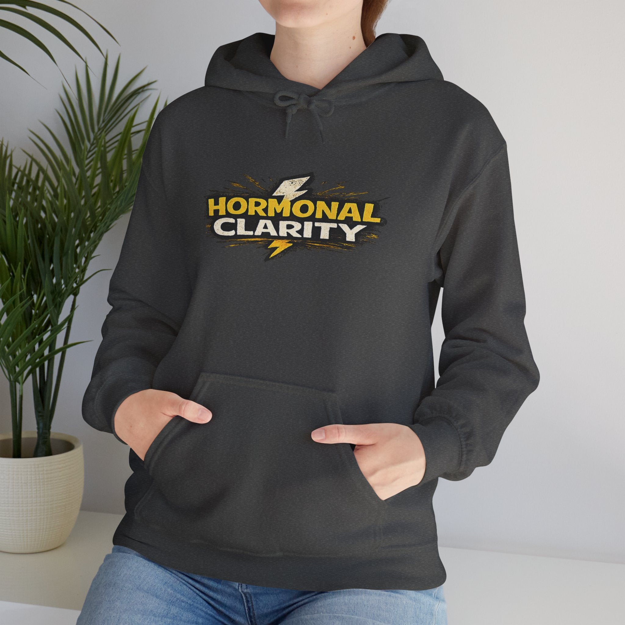 Hormonal Clarity Hoodie — Bold Lightning Graphic Women's Health Awareness Sweatshirt