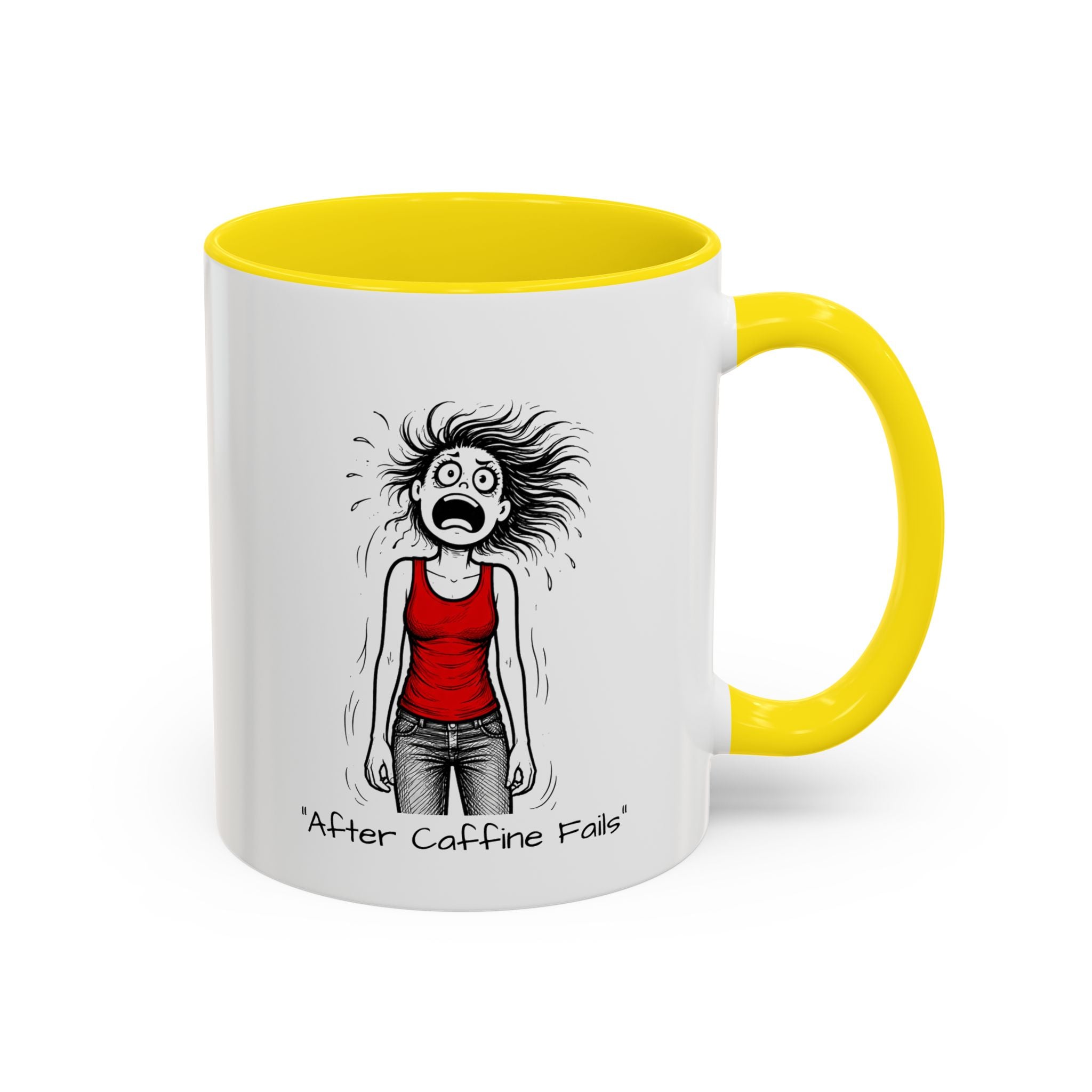 Coffee Mug — Menopausal madness "After Caffeine Fails" Funny Morning Cartoon Mug