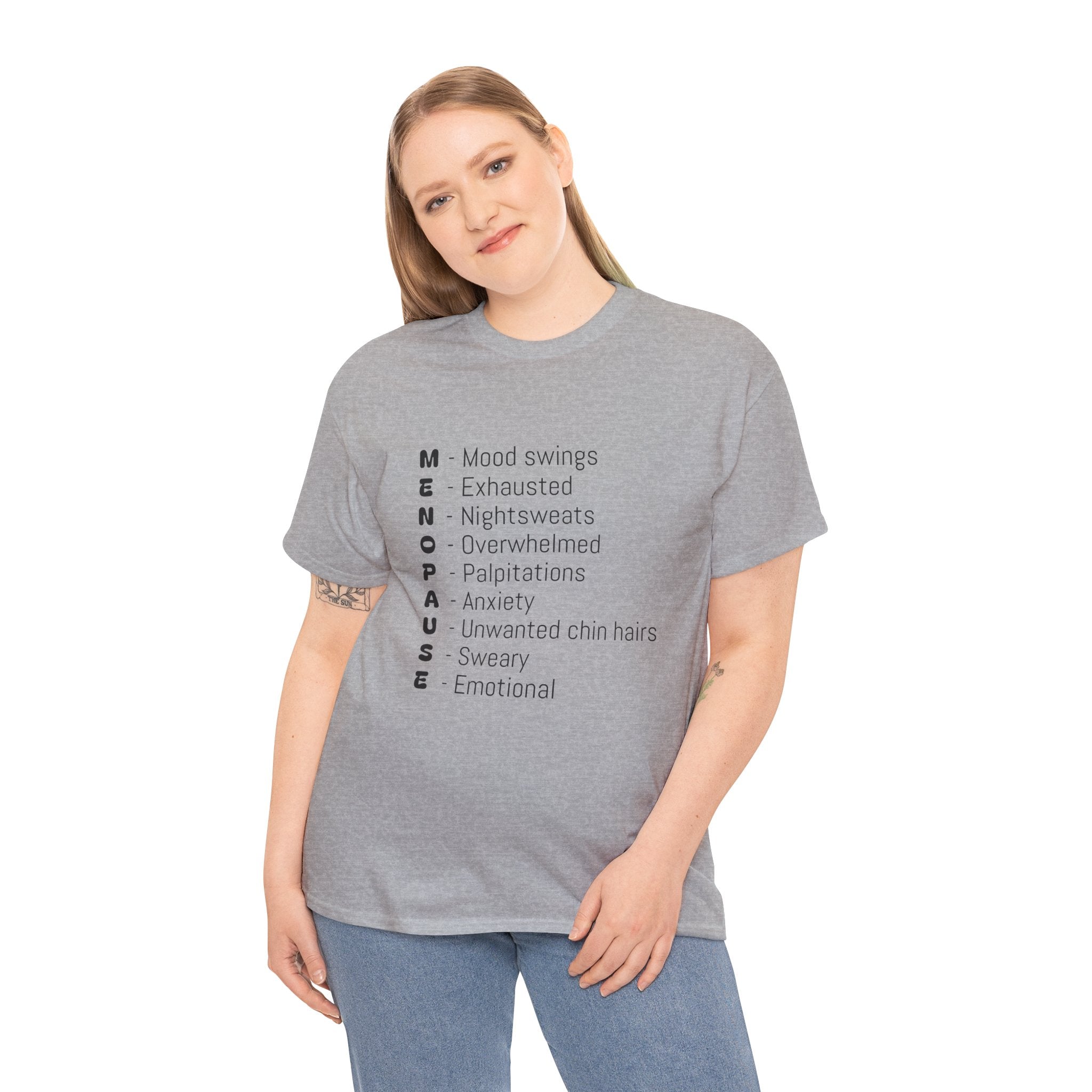 Menopause Symptoms List T-Shirt — Menopause Awareness Tee