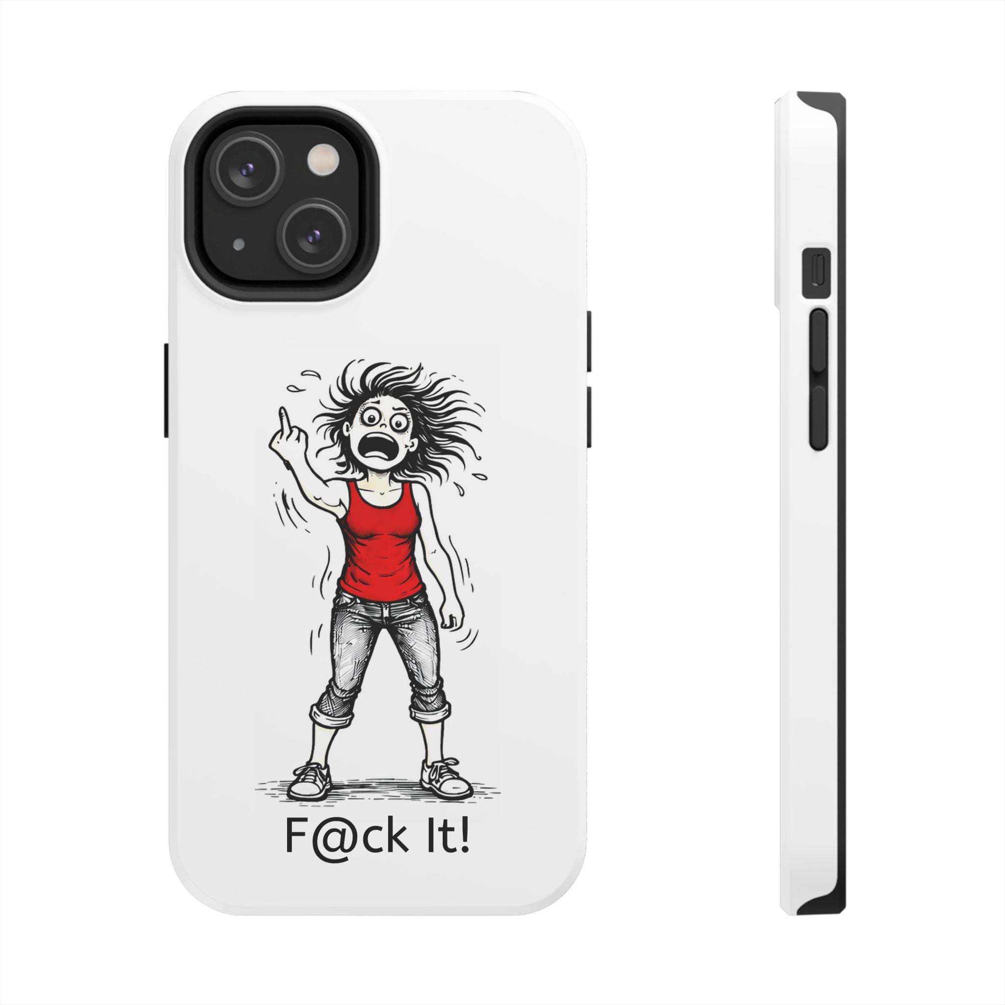 Phone Case — "F@ck It!" Menopausal Angst Cartoon Protective Cover