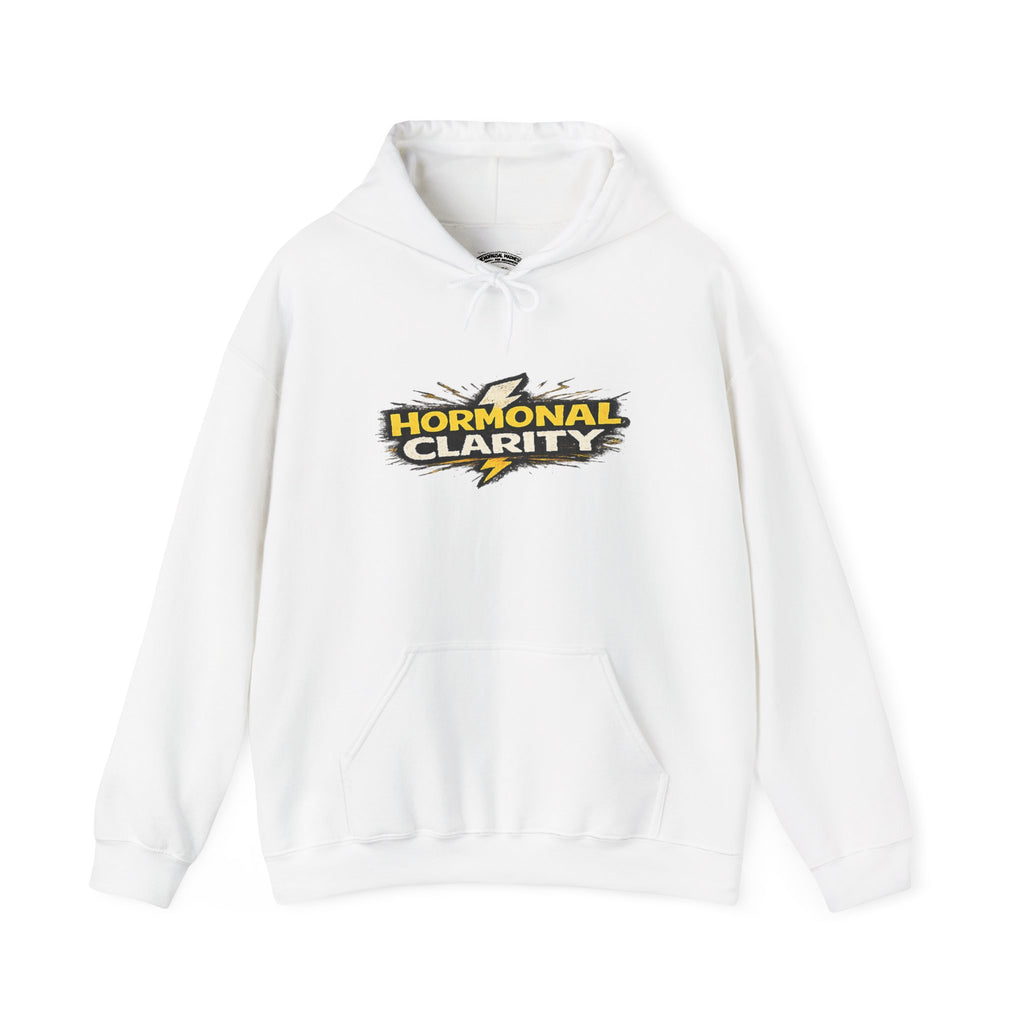 Hormonal Clarity Hoodie — Bold Lightning Graphic Women's Health Awareness Sweatshirt