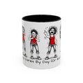 Coffee Mug — "Mood Varies By Day (Or Hourly)" Illustrated Sarcastic Cartoon USA/CAN