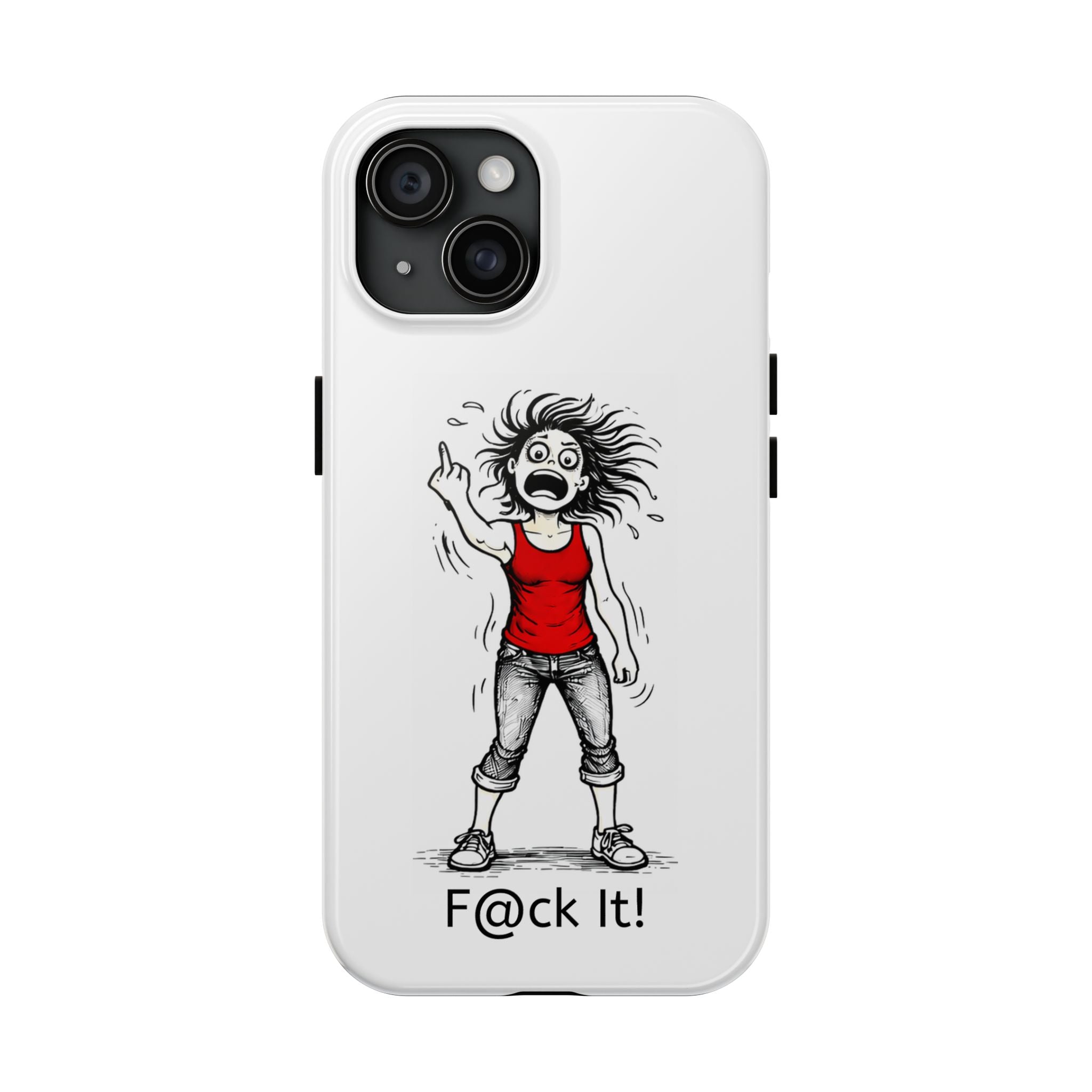 Phone Case — "F@ck It!" Menopausal Angst Cartoon Protective Cover