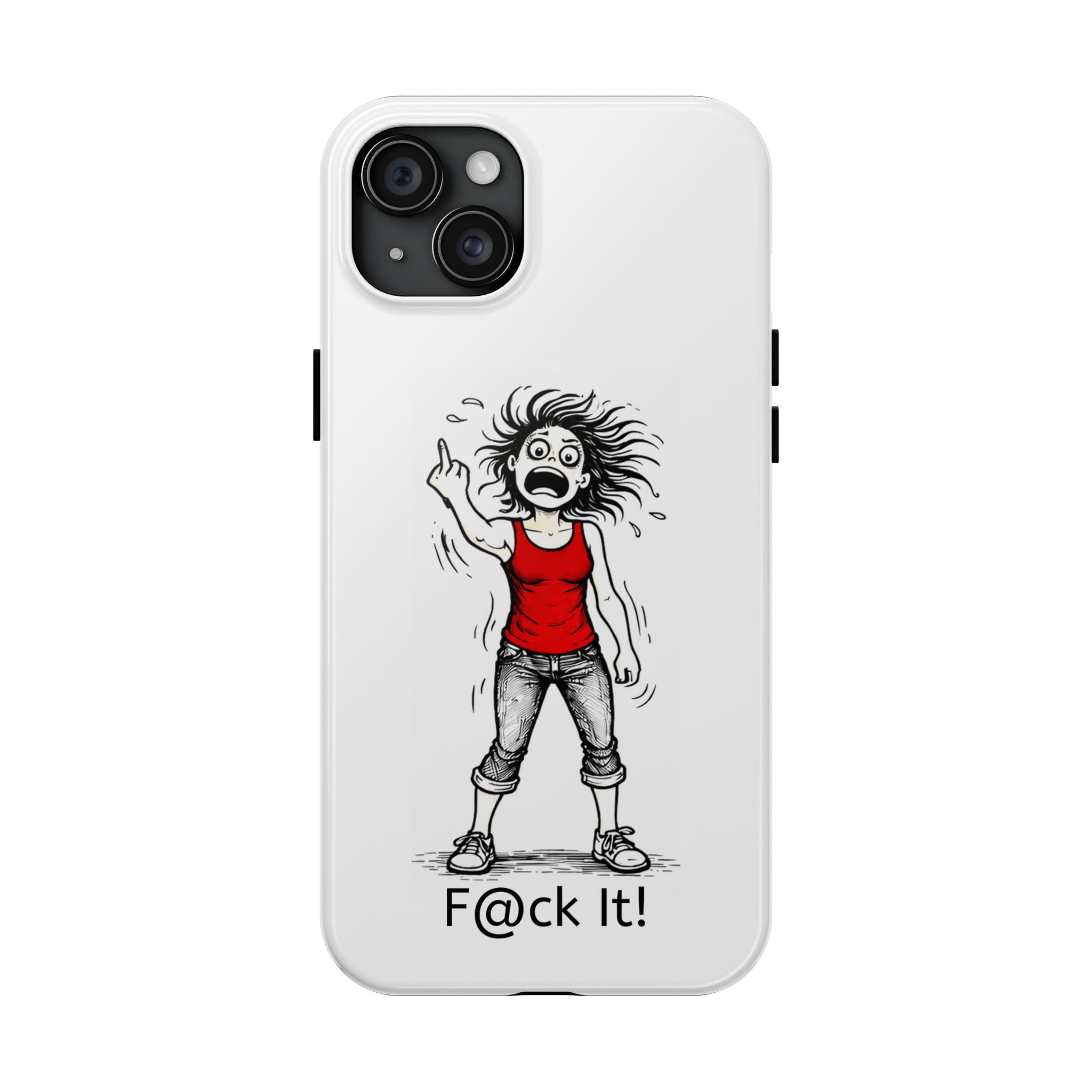 Phone Case — "F@ck It!" Menopausal Angst Cartoon Protective Cover