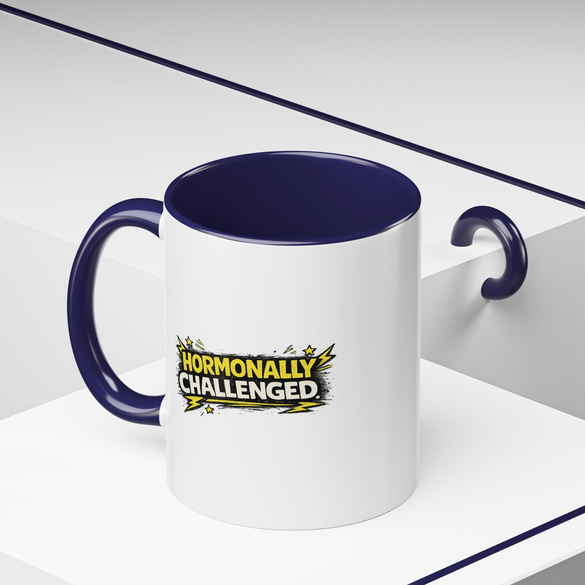 "Hormonally challenged" Coffee Mug  Accent Ceramic Mug (11oz)