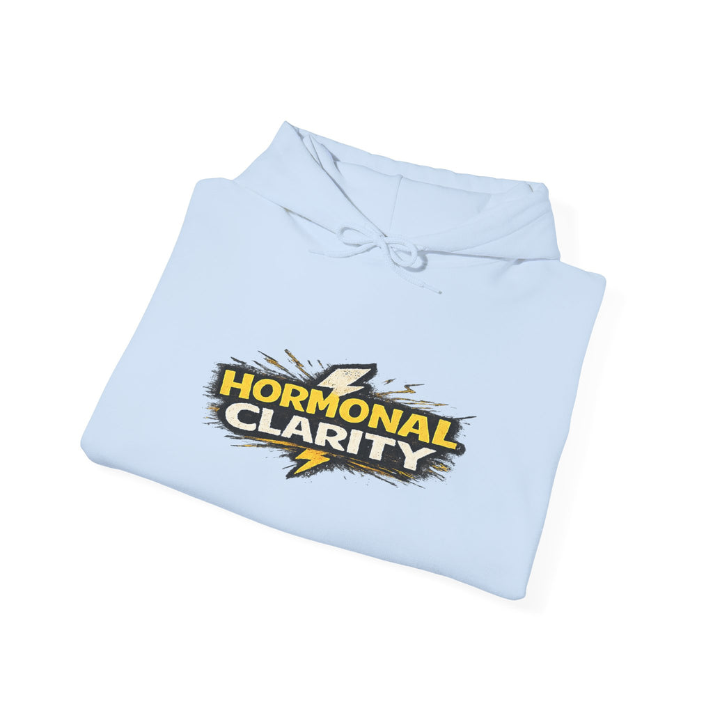Hormonal Clarity Hoodie — Bold Lightning Graphic Women's Health Awareness Sweatshirt