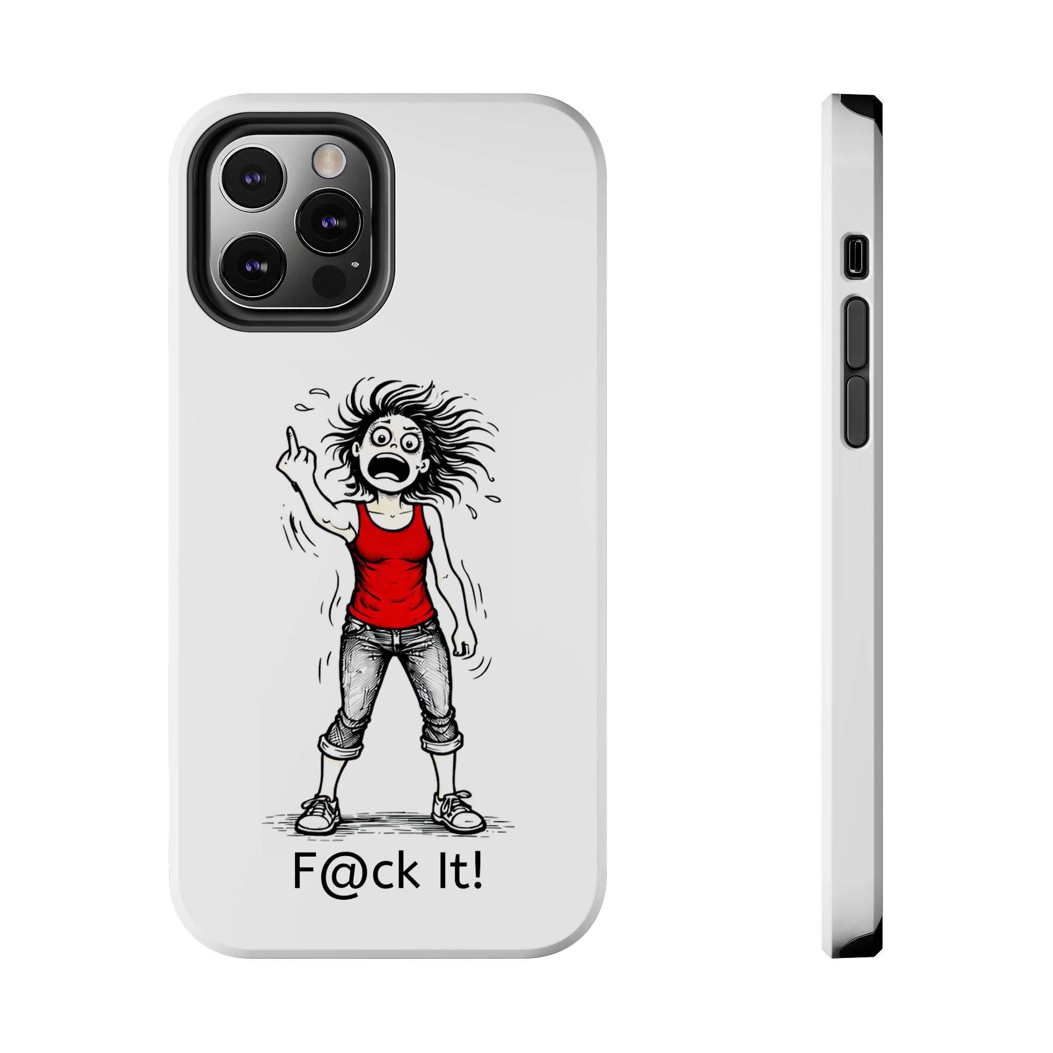 Phone Case — "F@ck It!" Menopausal Angst Cartoon Protective Cover
