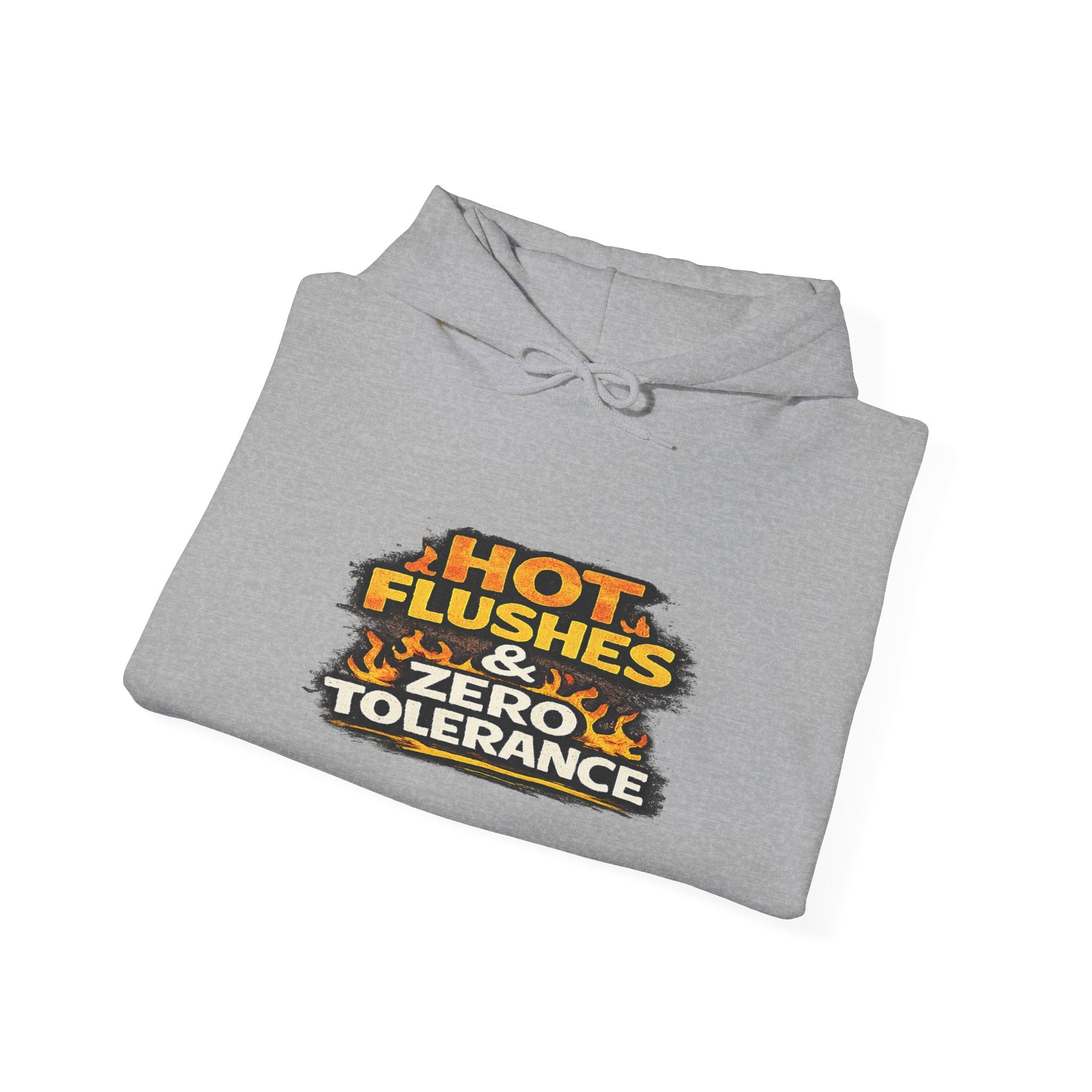 Hoodie - "Hot Flashes & Zero Tolerance" Retro Graphic Women’s Men’s Menopause Humor Pullover