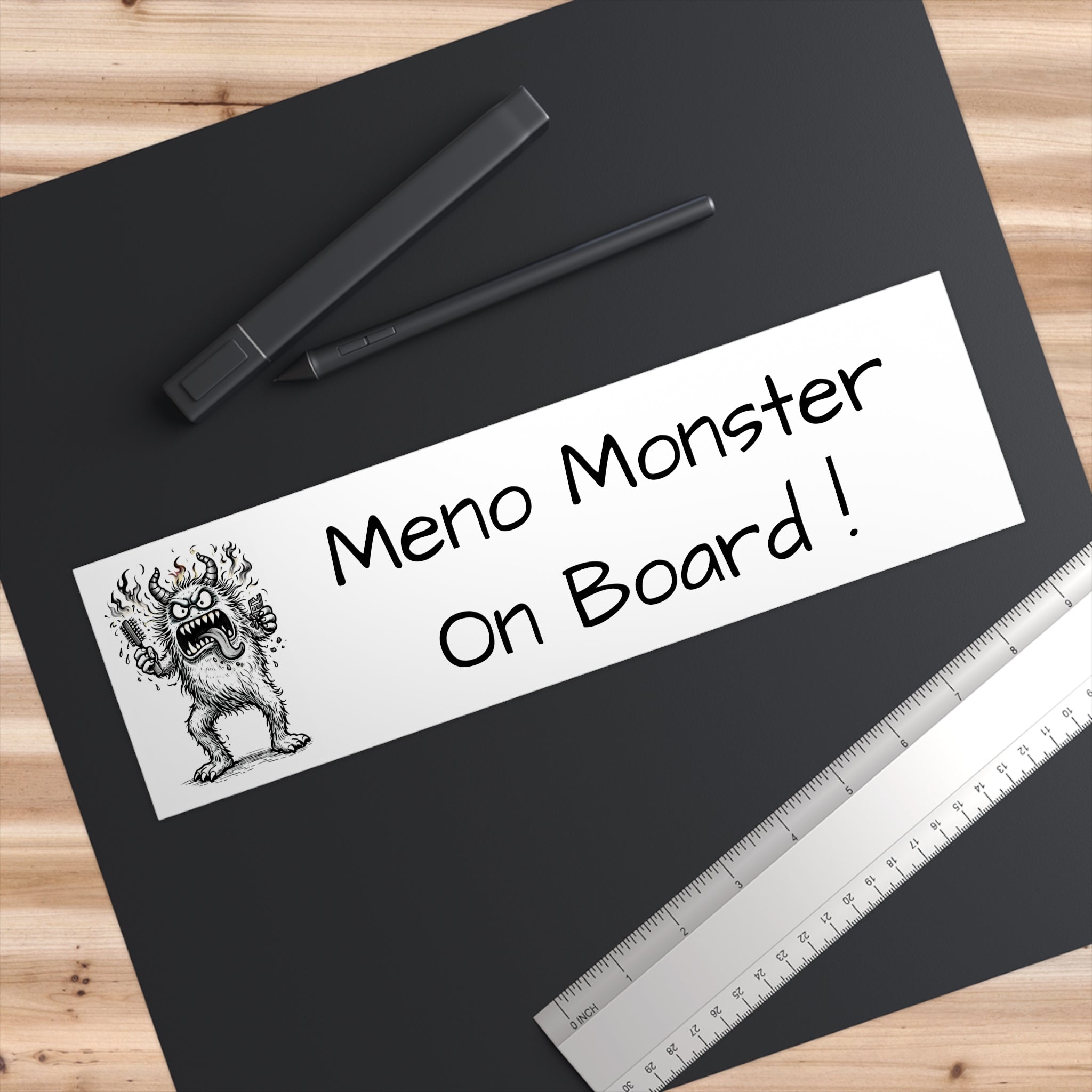 Bumper Sticker — “Meno Monster On Board!” Funny Menopause Humor Car Decal