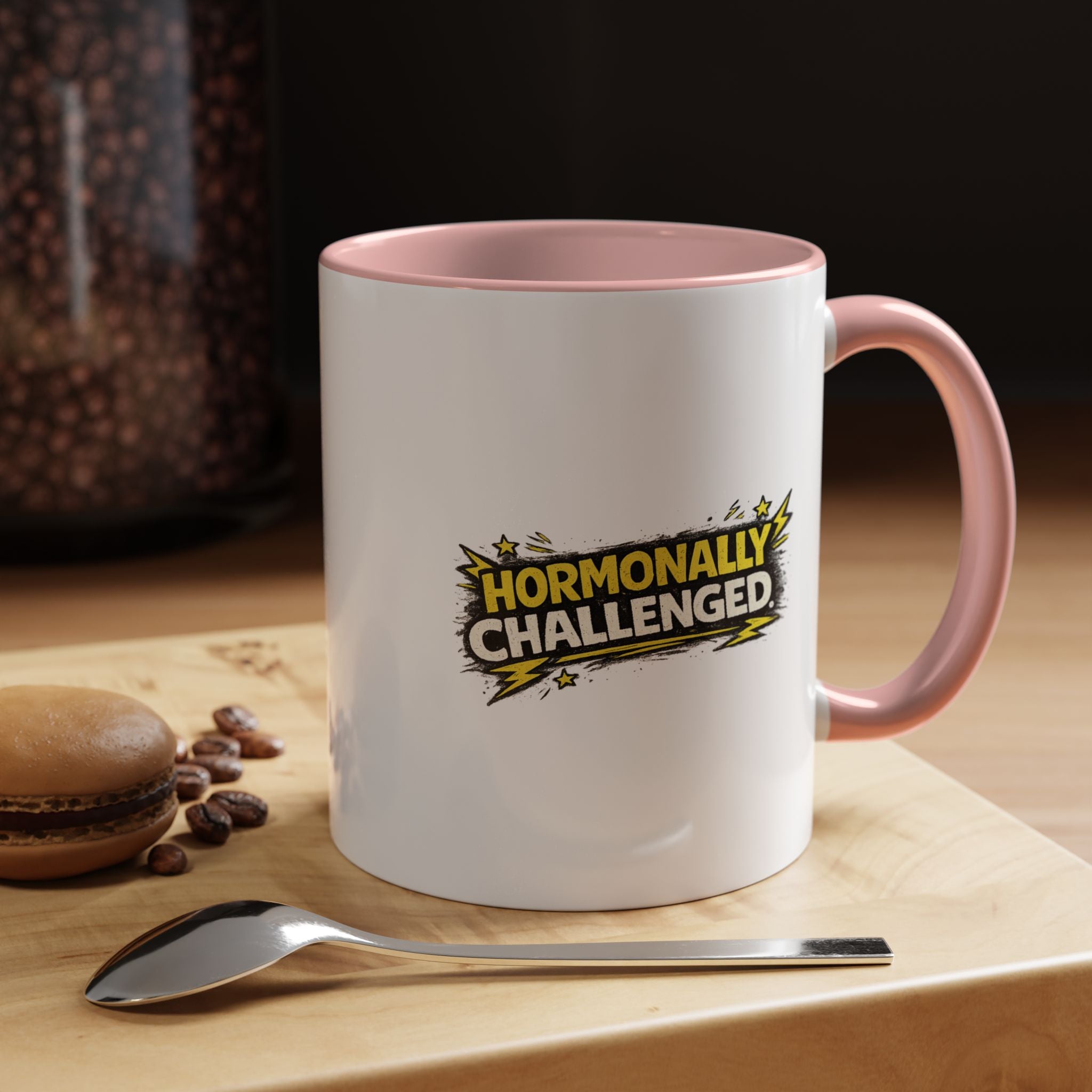 "Hormonally challenged" Coffee Mug  Accent Ceramic Mug (11oz)